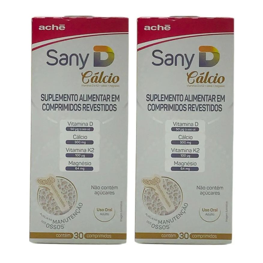 Sany D 2 Caixas Sany D3 + K2 + Cálcio + Magnésio 30 Comprimidos