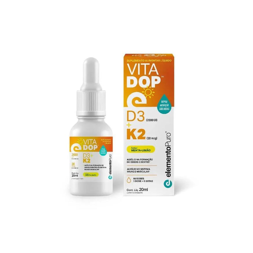 Elemento Puro Vitadop D3 + K2 - 20ml Menta-Limão - Elementopuro
