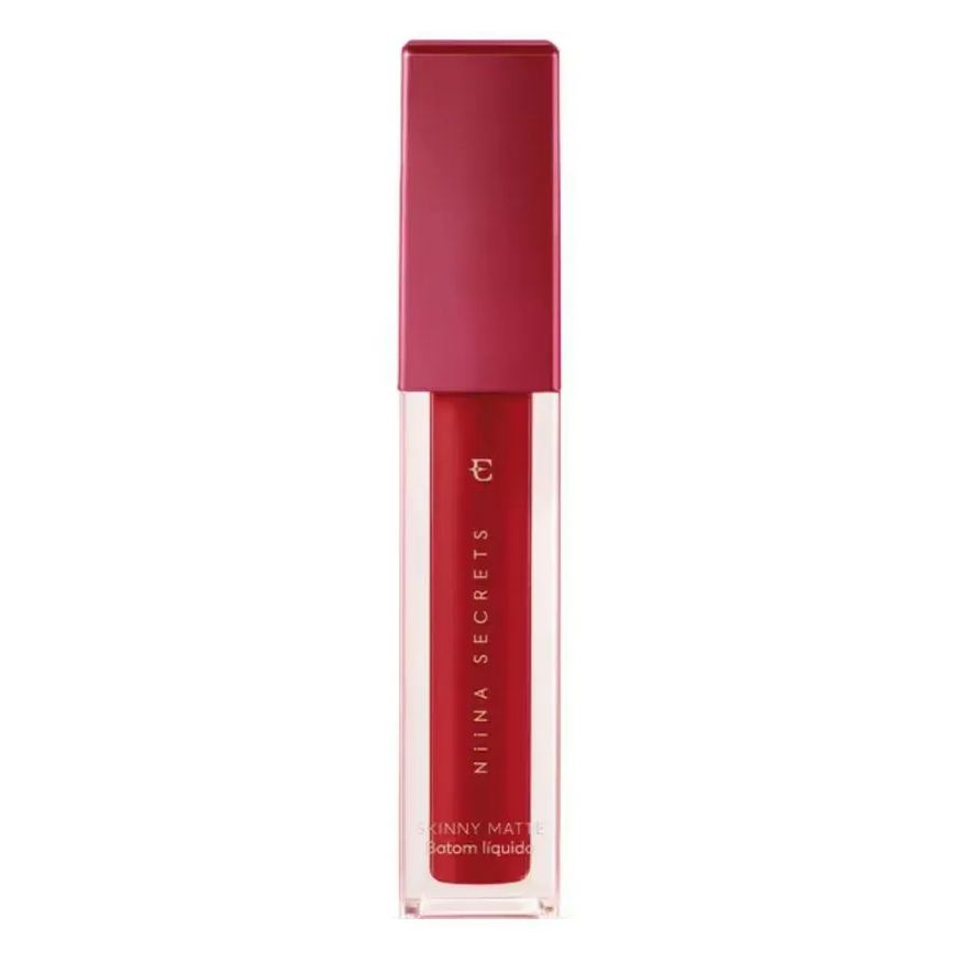 Eudora Batom Líquido Skinny Matte Niina Secrets Vermelho Hibisco 5ml