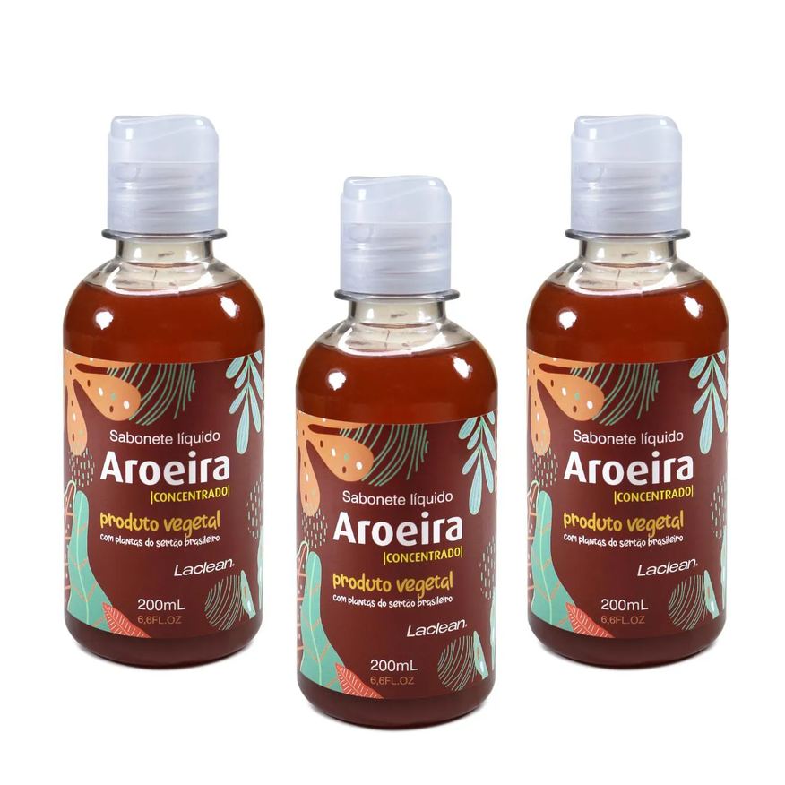 La Clean Kit 3 Unidades Sabonete de Aroeira - Extrato do Sertão 200ml Laclean