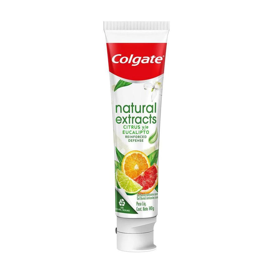 Colgate Creme Dental Natural Extracts Defesa Reforçada Citrus e Eucalipto 140g