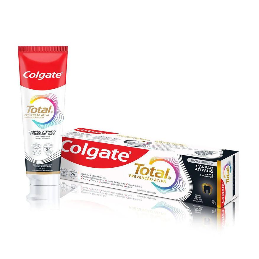 Colgate Creme Dental Total Carvão Ativado 90g