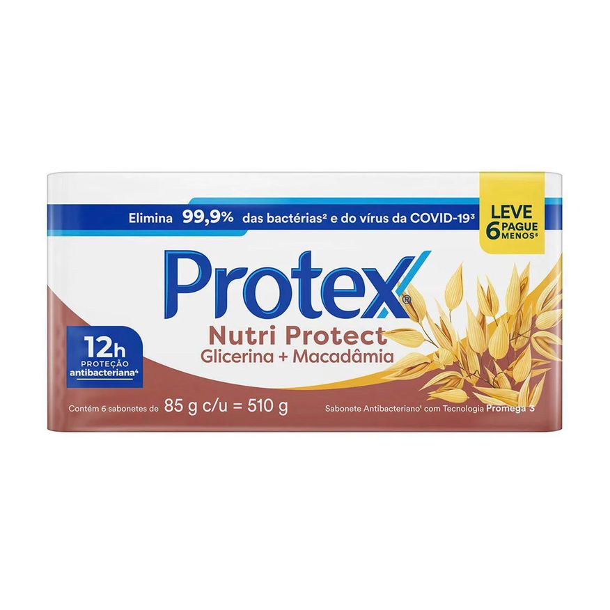 Protex Kit Sabonete em Barra Nutri Protect Macadâmia 6 unidades 85g cada Promo