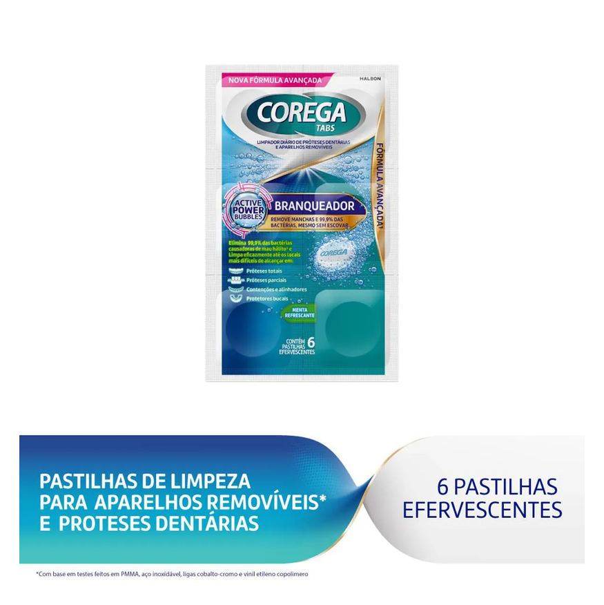 Tabs Corega Branqueador 6 Pastilhas