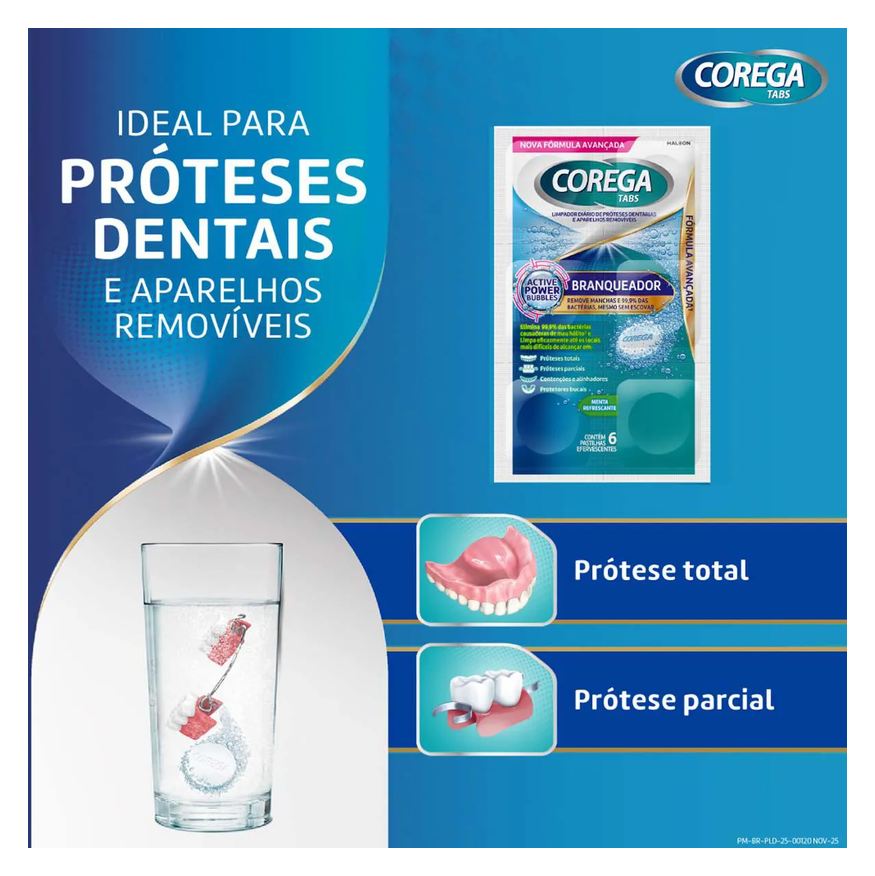 Tabs Corega Branqueador 6 Pastilhas