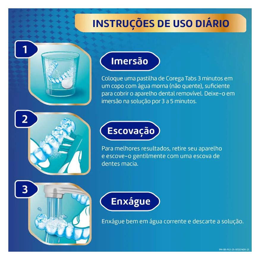 Tabs Corega Limpeza 3 Minutos 6 Pastilhas