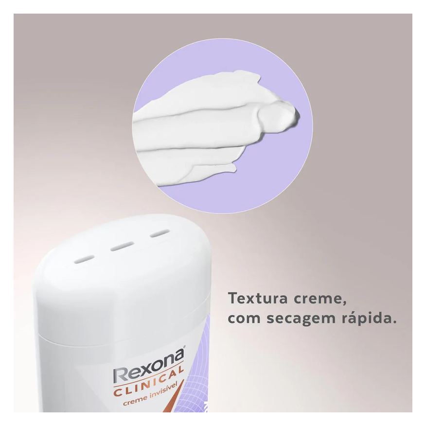 Rexona Desodorante Antitranspirante Stick Creme Clinical Extra Dry Feminino 96h 58g