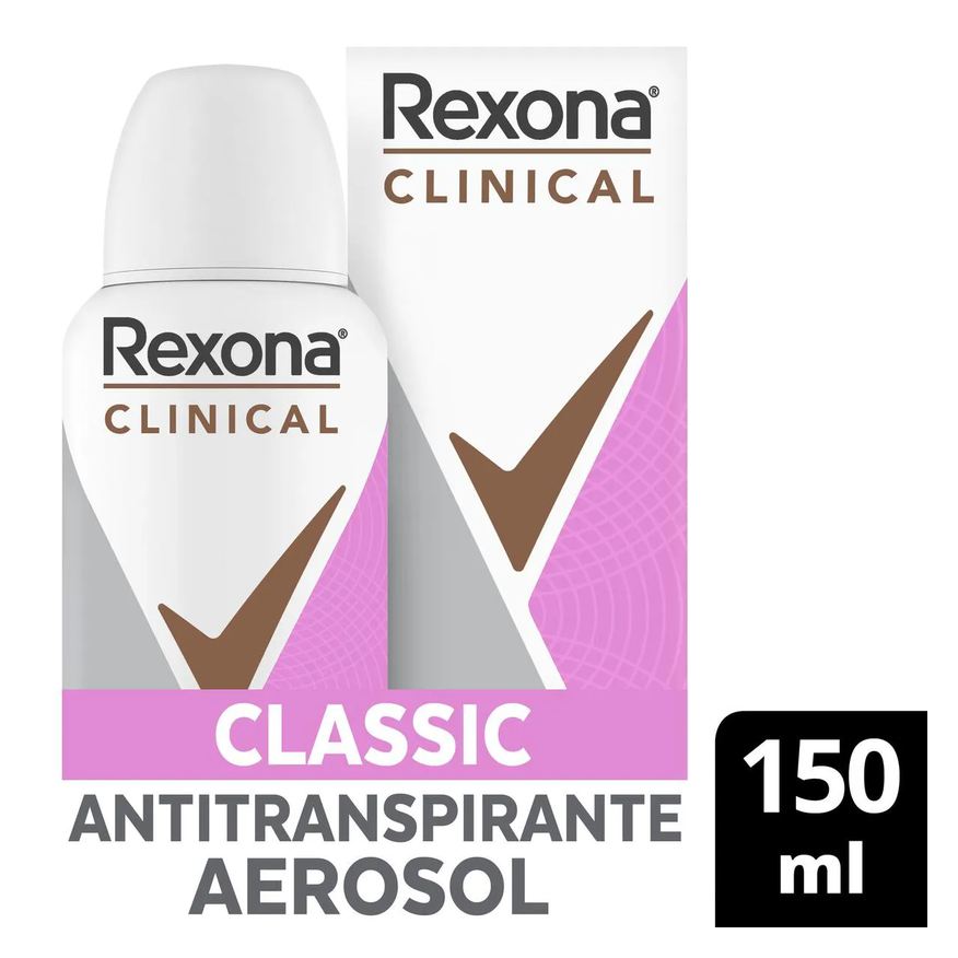 Rexona Desodorante Antitranspirante Aerosol Clinical Classic Feminino 96h 150ml