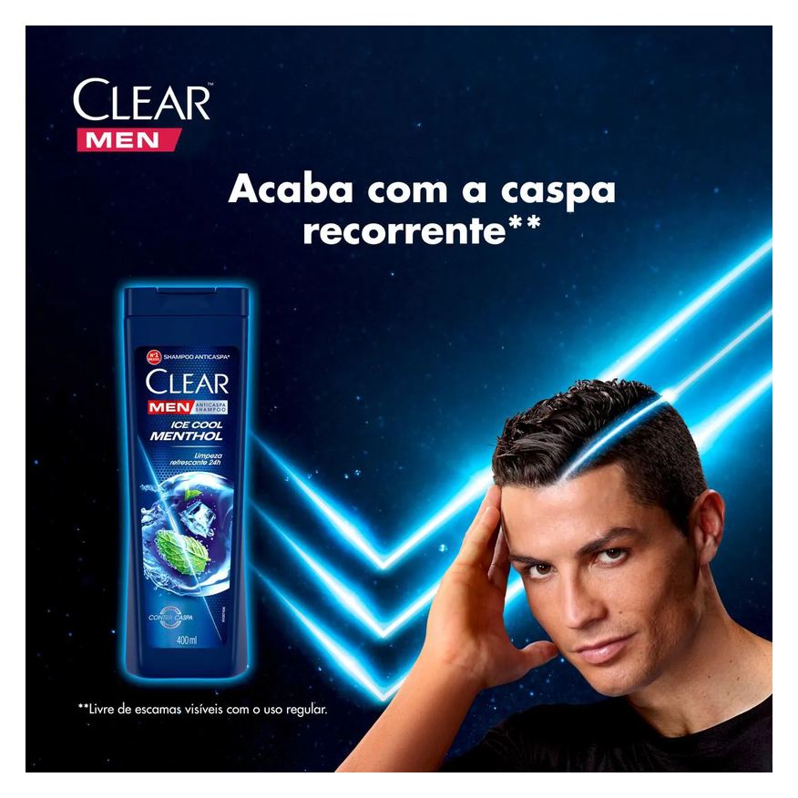 Anticaspa Shampoo Clear Men Ice Cool Menthol 400ml