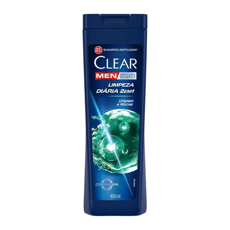 Anticaspa Shampoo Clear Men Limpeza Diária 2 em 1 400ml
