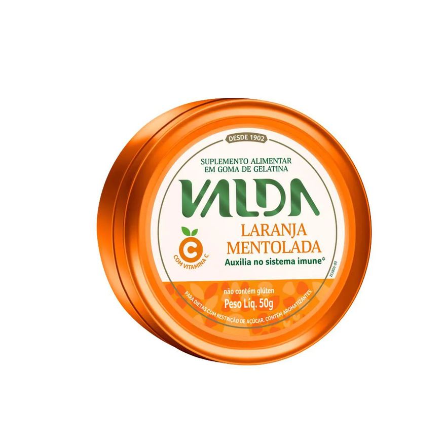 de Balas Gelatina Vitamina C Valda C Laranja Mentolada 50g