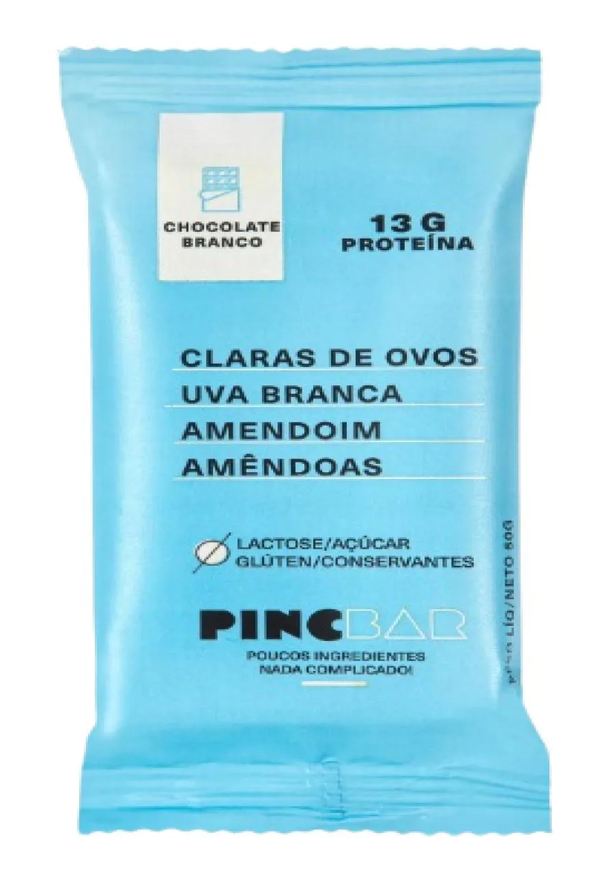 Barra Kit de Proteína Pincbar Sem Açúcar Chocolate Branco 50g 3 unidades