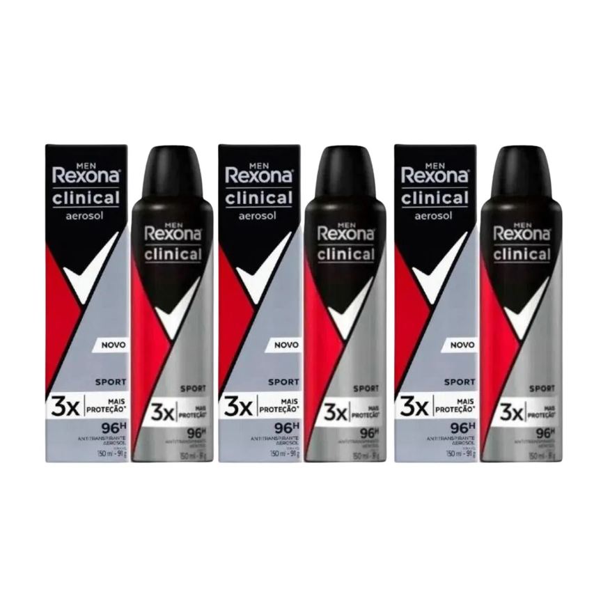 Rexona Kit C3 Desodorante Aero Clinical Sport 150ml