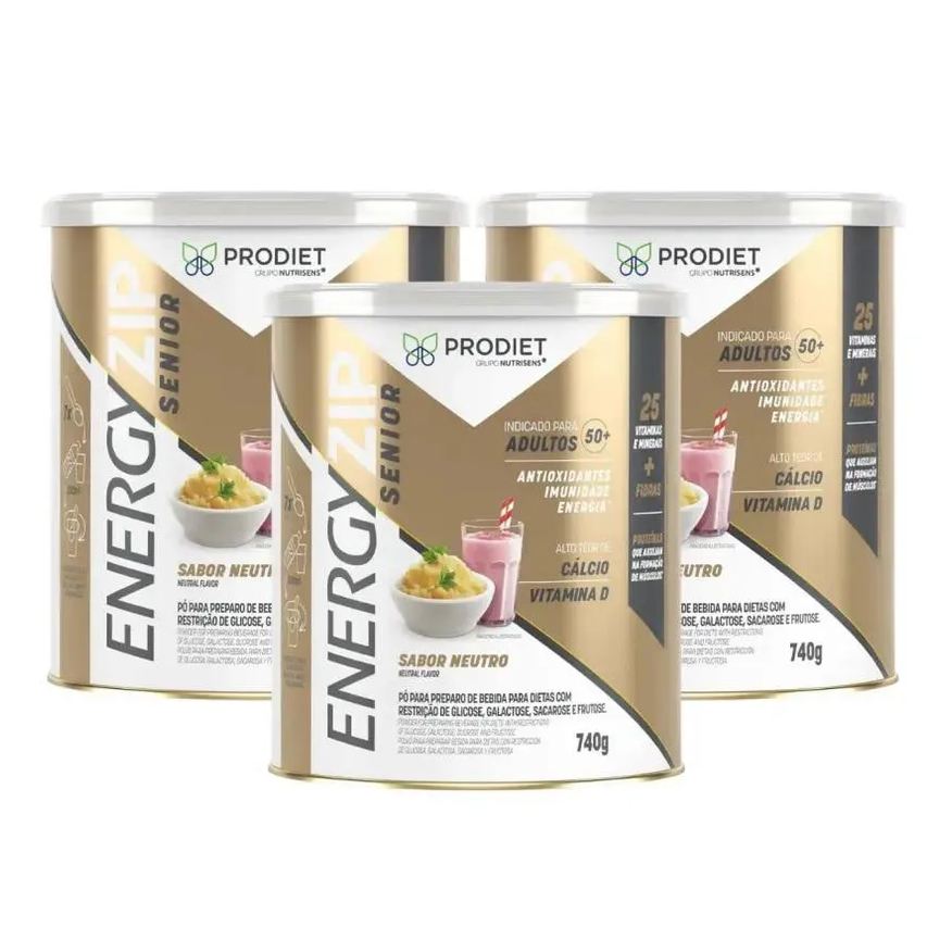 Prodiet Kit C/ 3 Energyzip Sênior Sabor Neutro - Lata 740g