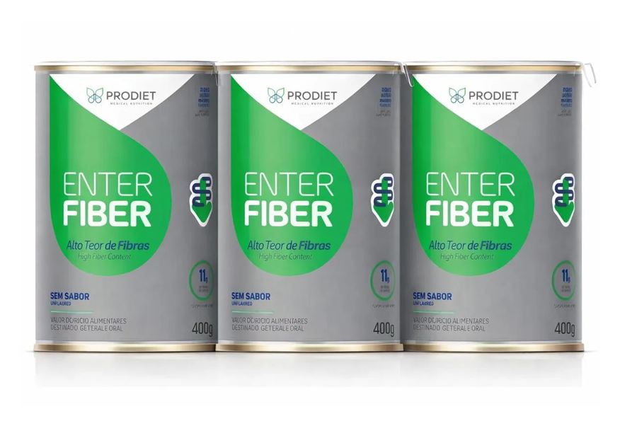 Prodiet Kit C/ 3 Enterfiber sem Sabor - Lata 400g