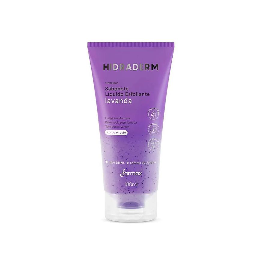 Farmax Hidraderm Sabonete Liquido Esfoliante Lavanda 180ml