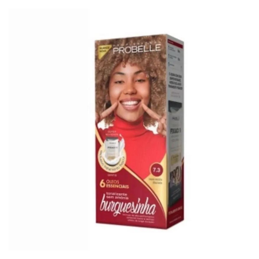 Probelle Tintura Burguesinha sem Amonia 7.3 Louro Medio Dourado