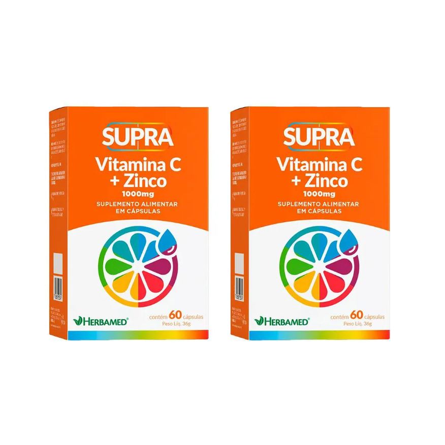Herbamed Kit 2 Supra Vitamina C + Zinco 1000mg - 60 Cápsulas