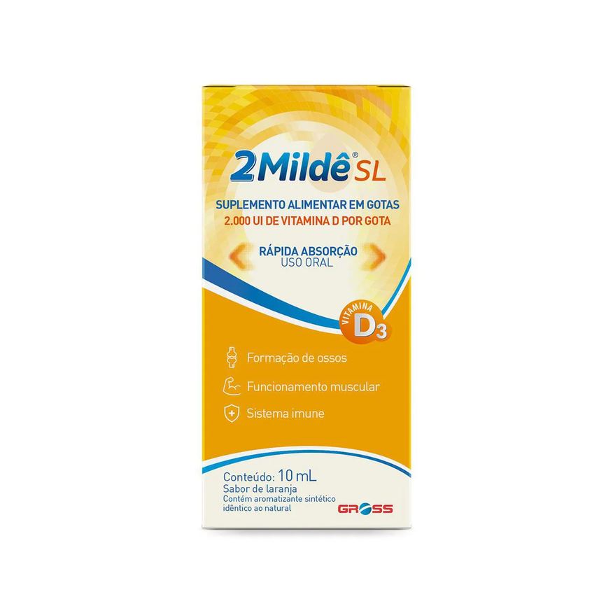 2Mildê Suplemento Alimentar 2Milde Vitamina D3 sabor Laranja 10ml