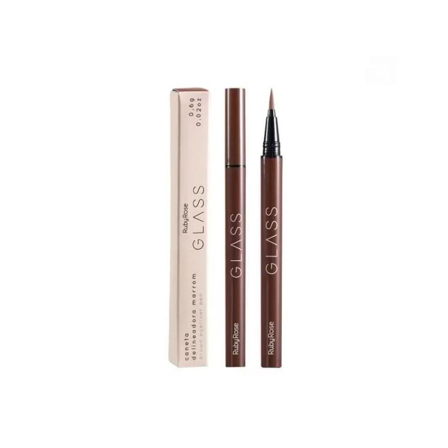 Ruby Rose Caneta Delineadora Glass Marrom Light Brown Be01 Hb527-1 Ponta Fina Secagem Rápida Marrom