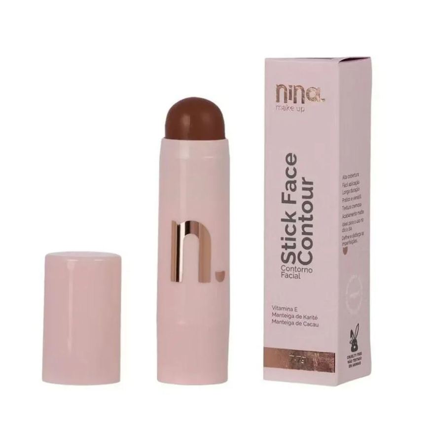 Nina Makeup Contorno Facial em Bastão Stick Contour 2 Medium Alta Cobertura com Longa Duração Medium