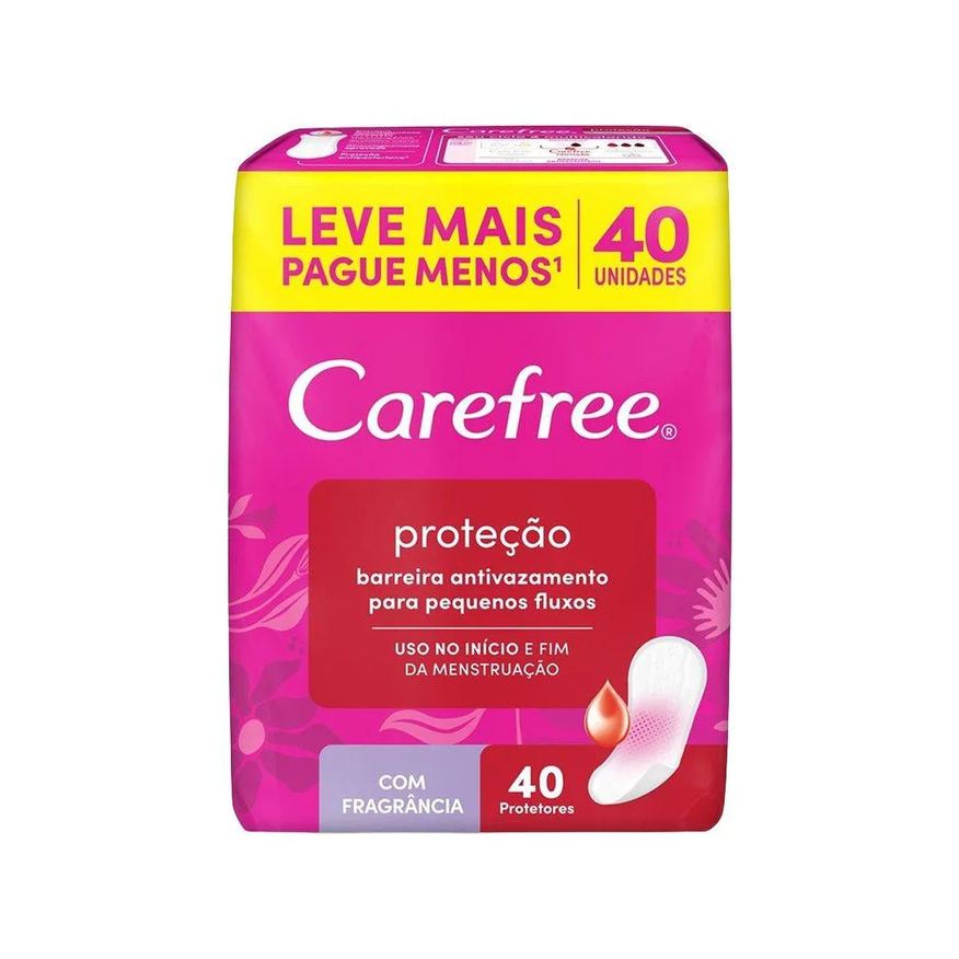 Carefree Absorvente Protetor Diário com Perfume - Embalagem com 40 Unidades