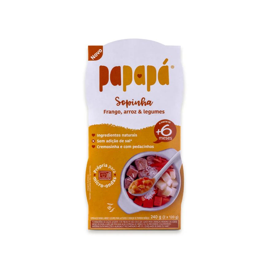 Papapá Sopinha Frango, Arroz e Legumes +6 Meses 240g