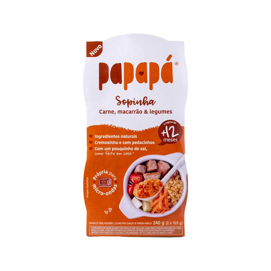 Papapá Sopinha Carne, Macarrão e Legumes +6 Meses 240g