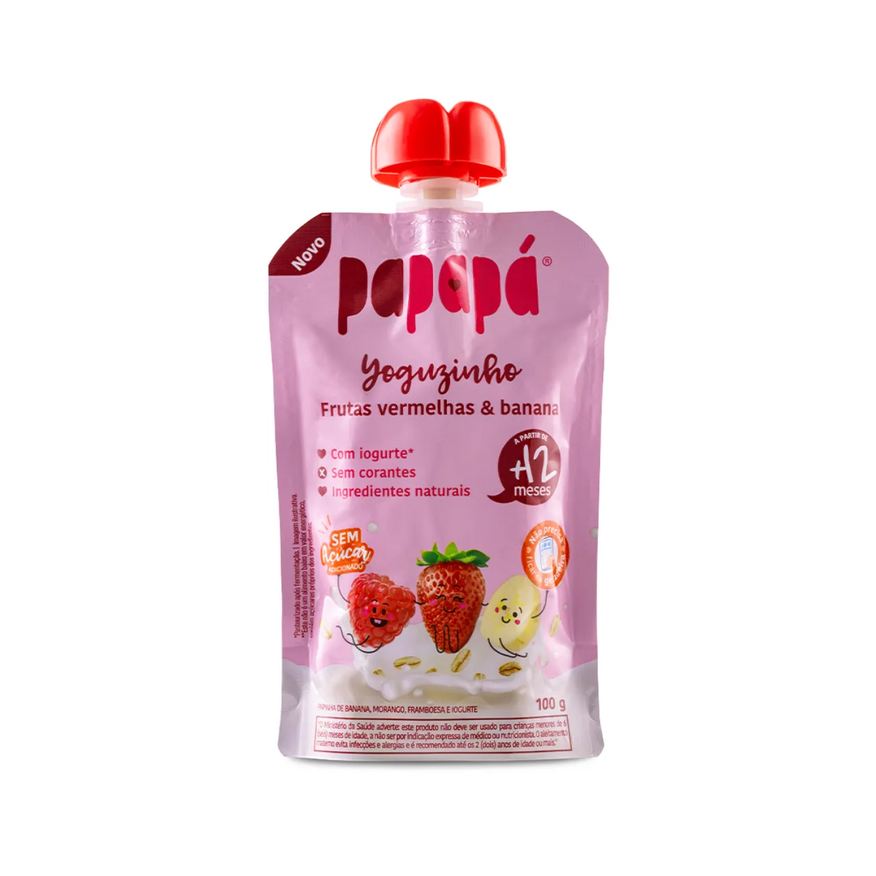Papapá Papainha Yoguzinho Frutas Vermelhas e Banana +12 Meses 100g