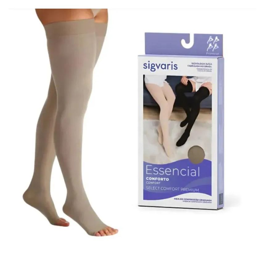 Sigvaris Meia de Compressão Select Comfort Premium 20-30 Mmhg Af Ponteira Aberta - P2