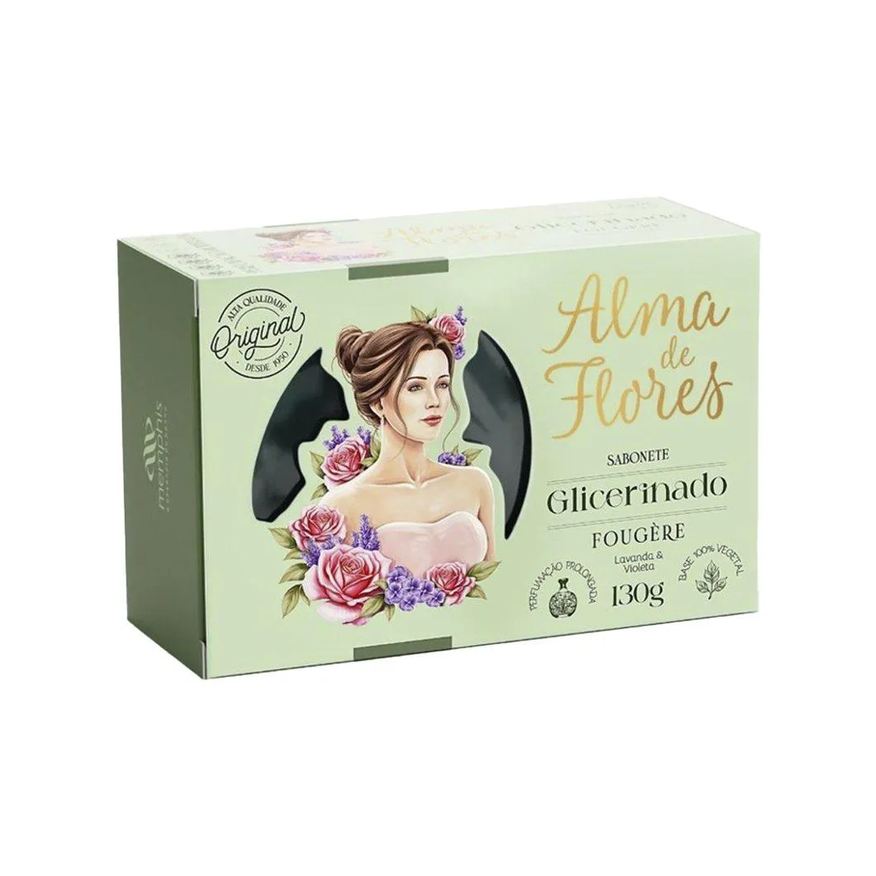 Alma de Flores Sabonete Glicerinado Fougere 130g - Embalagem com 12 Unidades