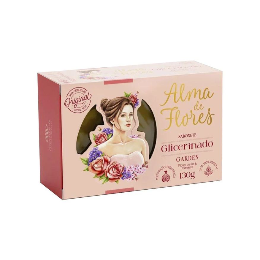 Alma de Flores Sabonete Glicerinado Garden 130g - Embalagem com 12 Unidades