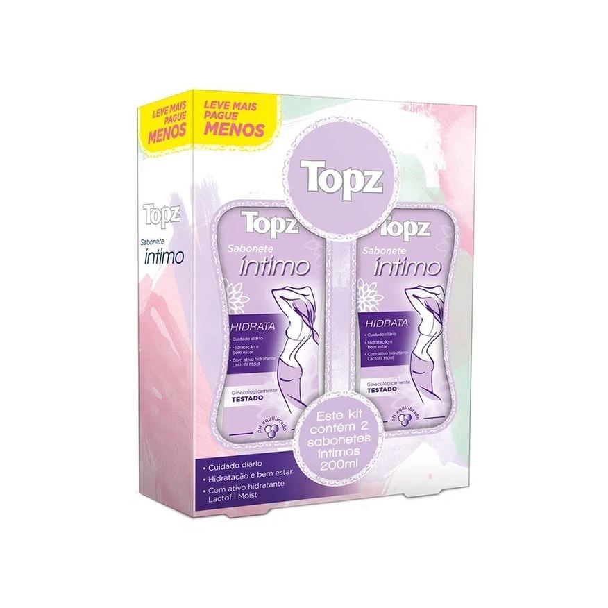 Topz Sabonete Íntimo Líquido Hidrata 200ml Embalagem com 2 Unidades