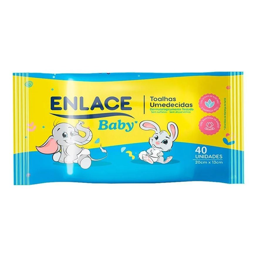 Enlace Toalhas Umedecidas - Pacote com 40 Toalhas