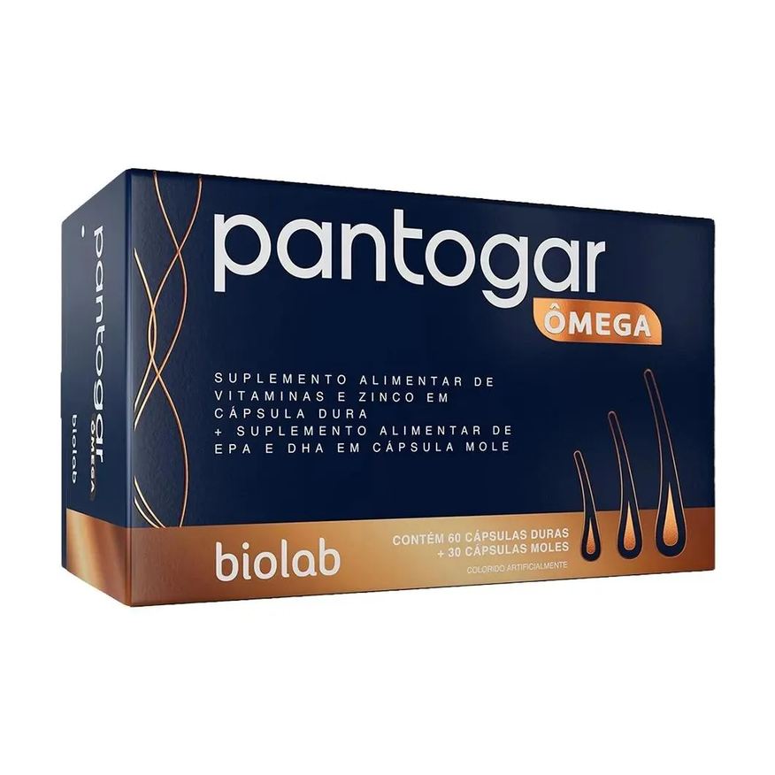 Biolab Pantogar Ômega Suplemento Alimentar 60 Cápsulas Duras + 30 Cápsulas Moles