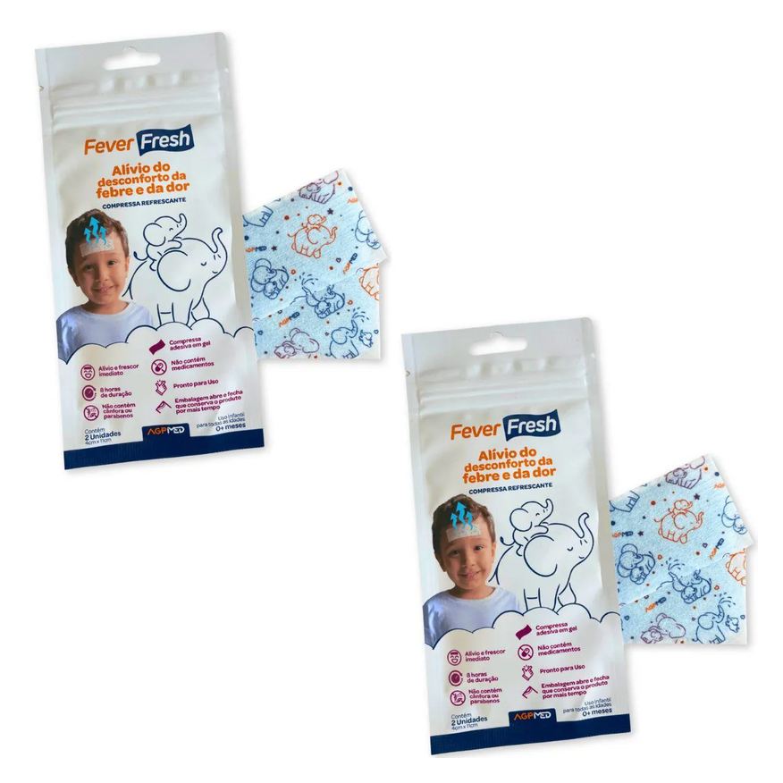 Agpmed 2X Fever Fresh Compressa Refrescante Dor Febre 2 Unidades
