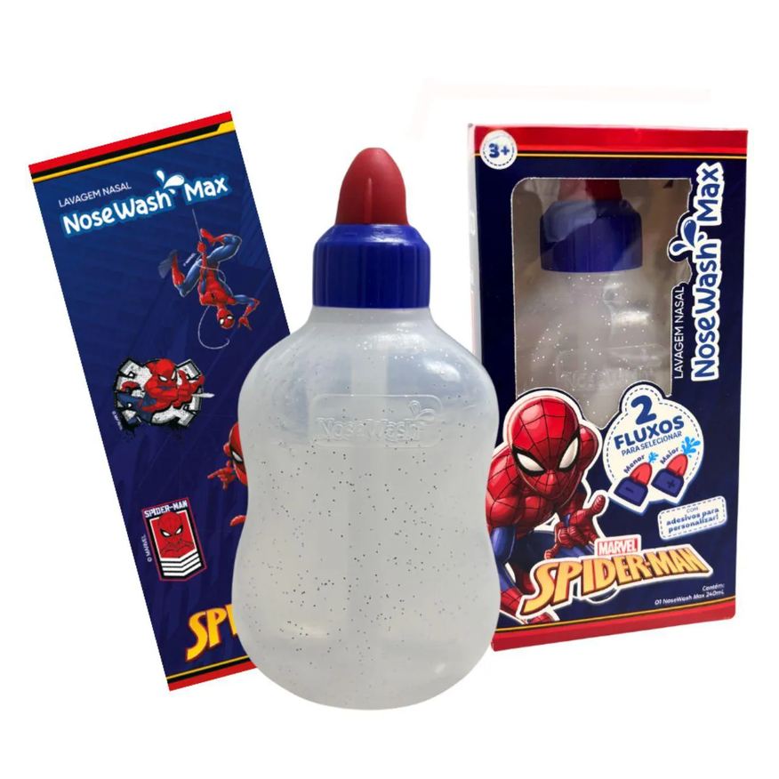Agpmed Dispositivo Nosewash Max P/ Lavagem Nasal 240ml - Spider Man