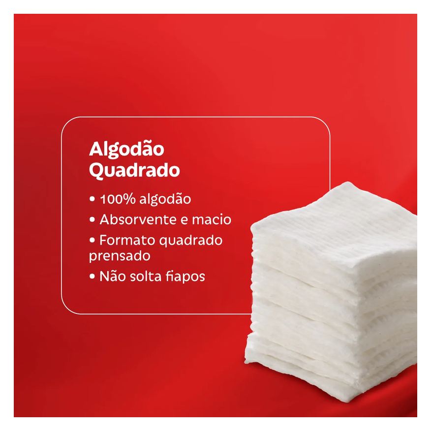 Needs Algodão Quadrado 250 Unidades