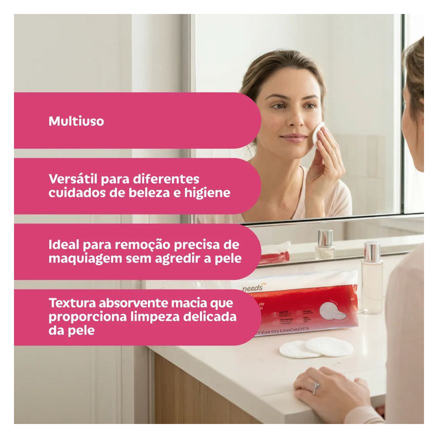 Needs Algodão Disco Beauty 50 Unidades