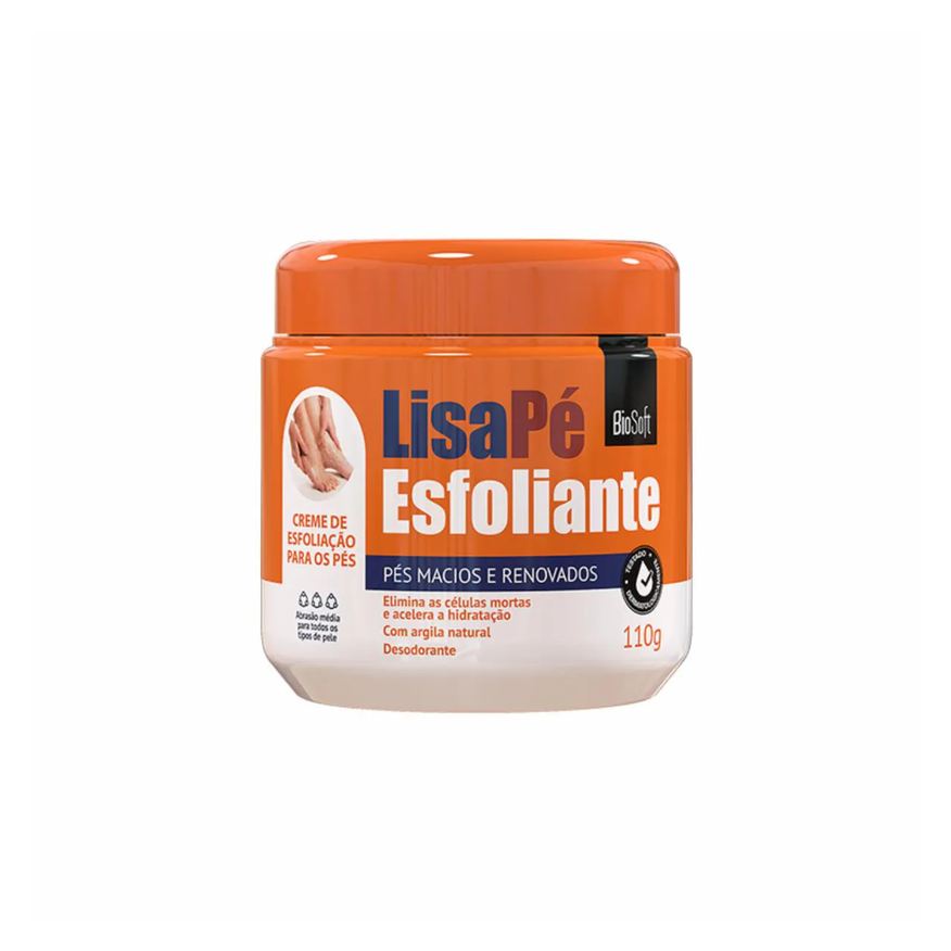 Natura Creme Esfoliante para Pés Argila Natural Lisapé 110g
