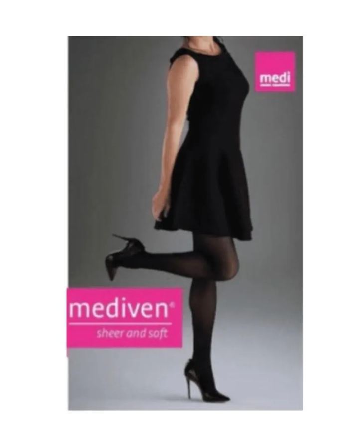 Medi Meia de Compressão 20-30Mmhg Sheer Soft 7/8 Meia Coxa Preta - Mediven III