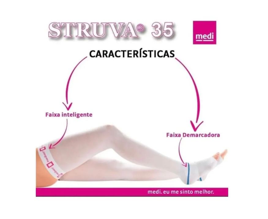 Medi Meia de Compressão Struva 35 7/8 Meia Coxa com Faixa de Silicone - Mediven IV