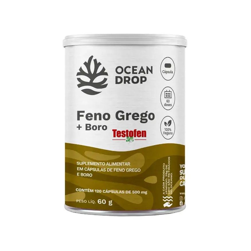 Ocean Drop Feno Grego + Boro Testofen - 120 Cápsulas