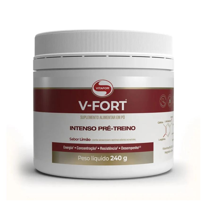 Vitafor V-Fort Pré Treino Pote 240g Limão