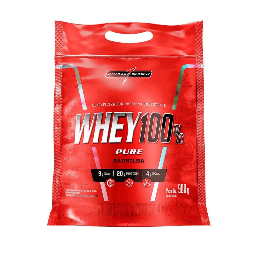 Integralmédica Whey Concentrado 100% Puro Baunilha 900g Refil