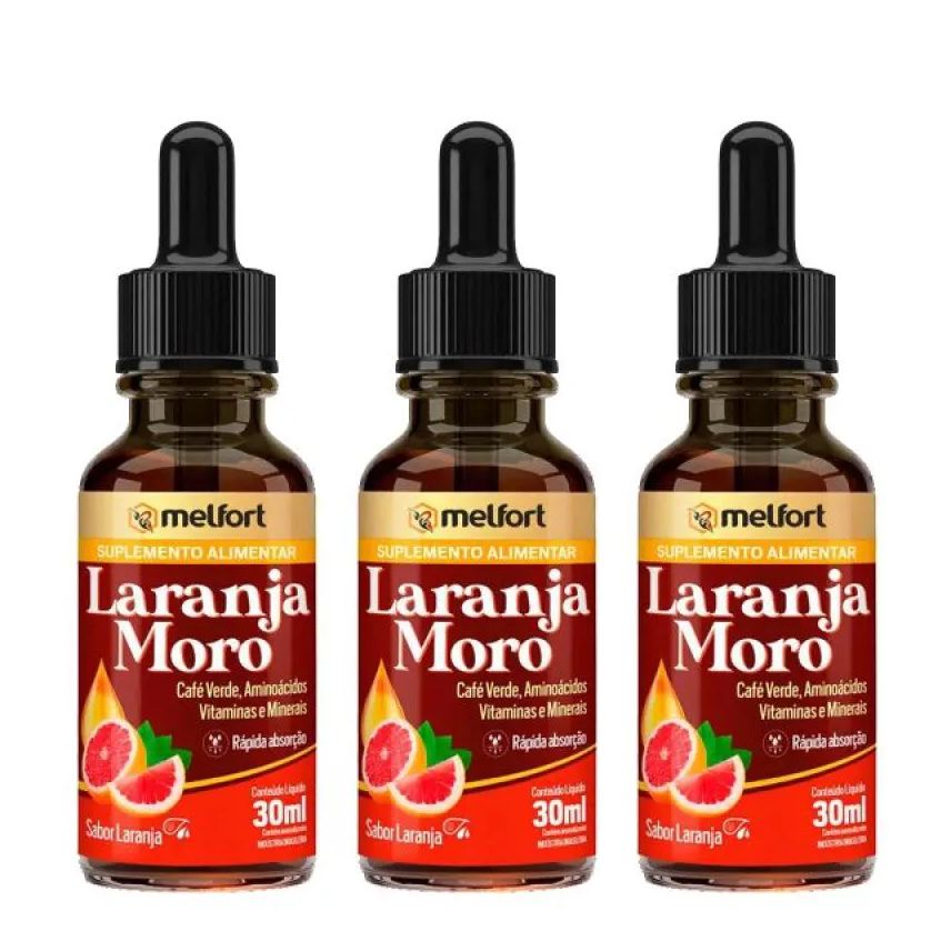 Melfort Kit 03 Unidades Laranja Moro Gotas 30ml