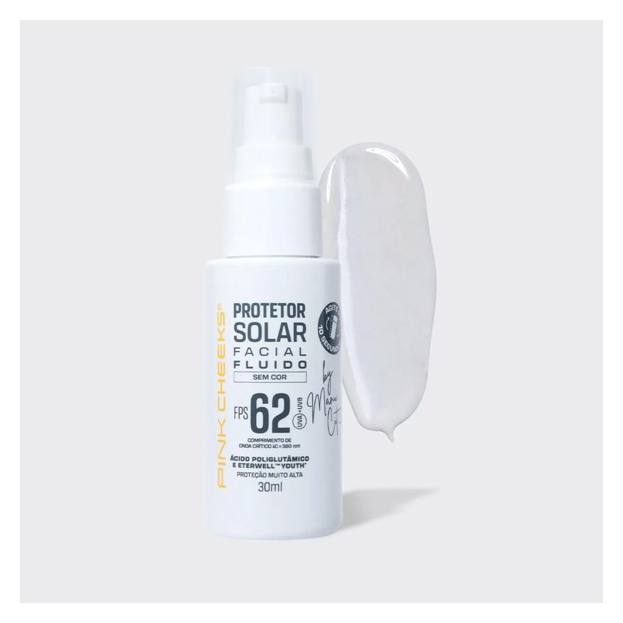 Pink Cheeks Protetor Solar Facial Fluido Fps62 Fpuva35 Incolor