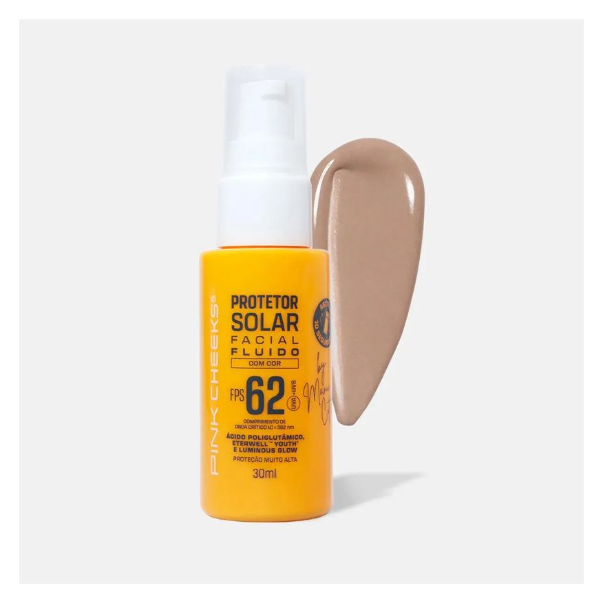 Pink Cheeks Protetor Solar Facial Fluido Fps62 Fpuva36 Tint 15 - Pink Ckeeks