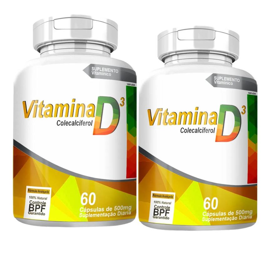 4Elementos Vitamina D3 Colecalciferol 2000Ui Kit com 2 Potes com Total de 120 Capsulas