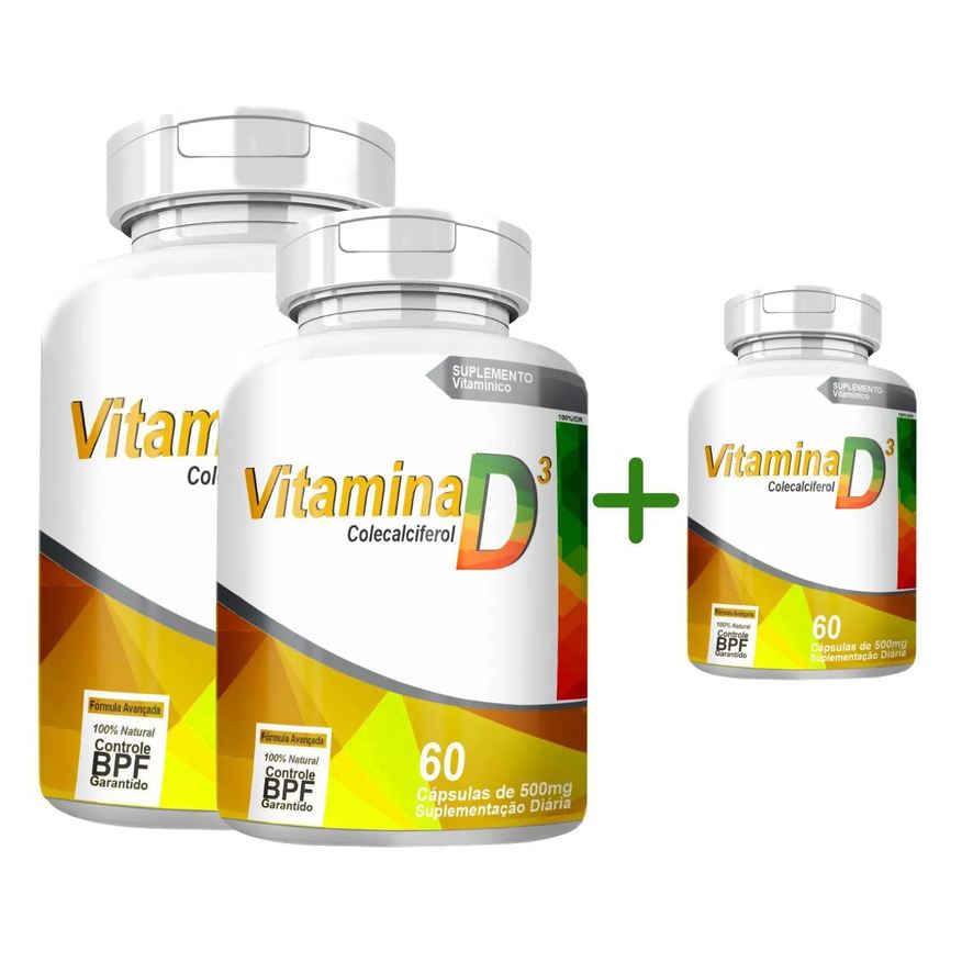 4Elementos Vitamina D3 Colecalciferol 2000Ui Compre 2 Leve 3 com Total de 180 Capsulas